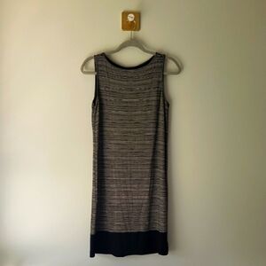 J. Jill Wearever Dress XS Black Gray Stripes Sheath Comfy Casual Travel ** Flaw